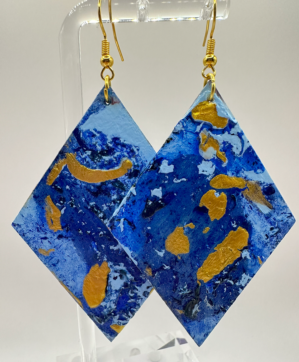 Acrylic Pour Painting Dangling Earrings