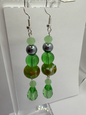 1001 - Green Long Dangling Earrings