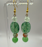 1019 - Designer Green Long Dangling Earrings